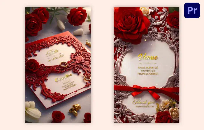 Beautiful 3D Rose Themed Wedding Invitation Instagram Story